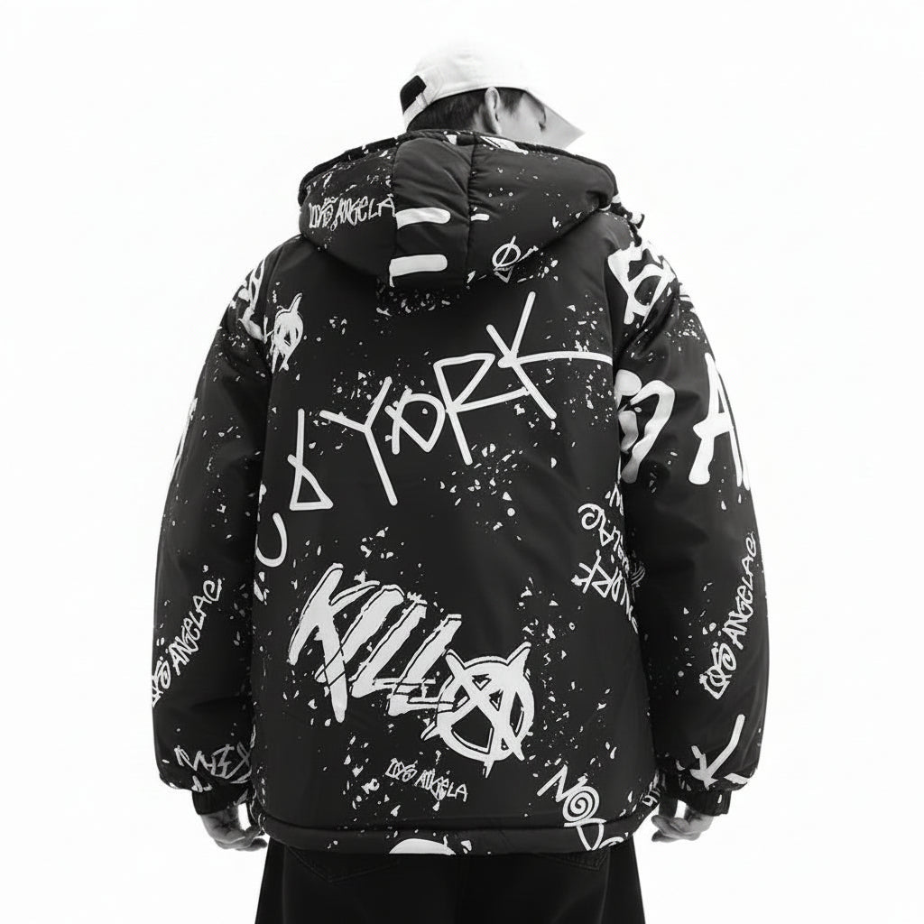 Men’s Graffiti Padded Winter Jacket