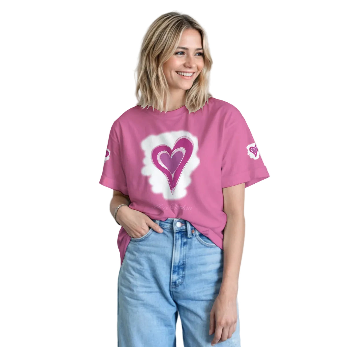 CoupleStyle Pink Casual T-Shirts Set