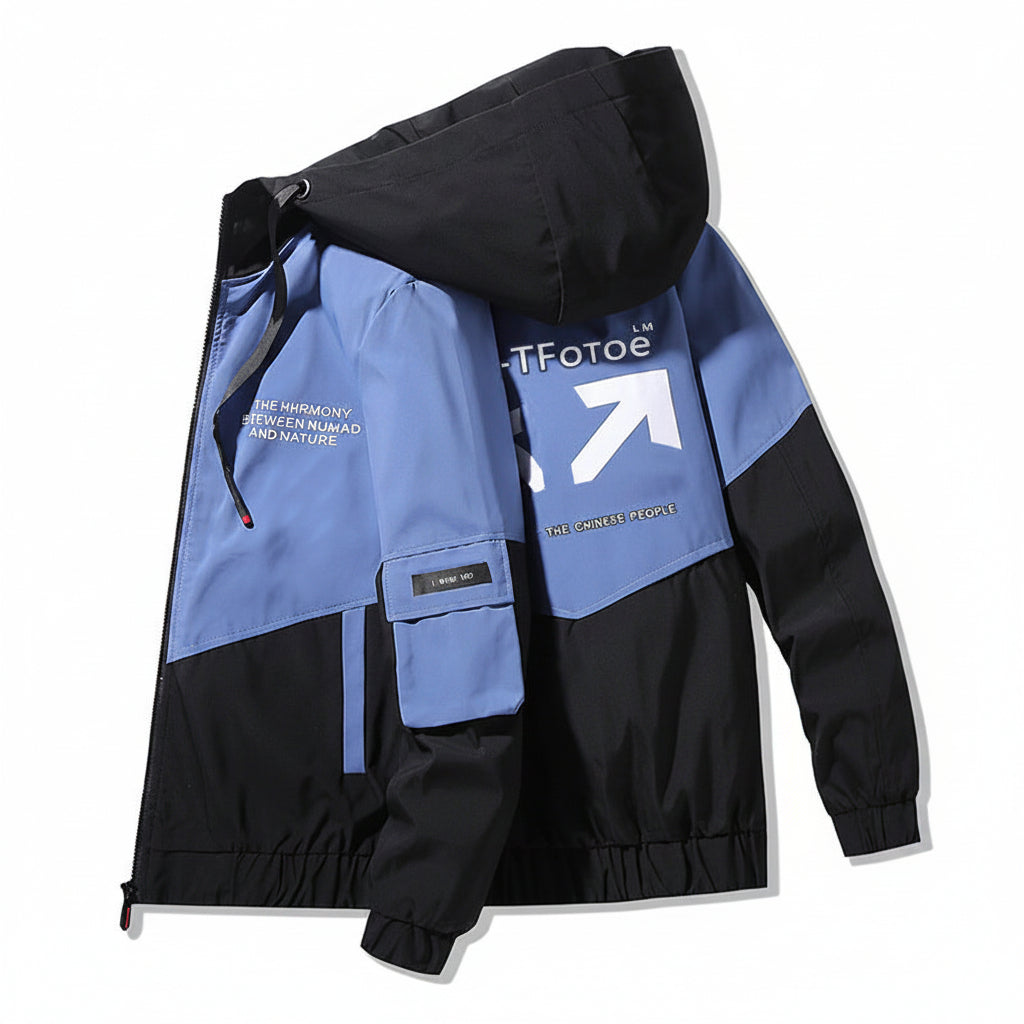 Men’s Printed Hooded Casual Jacket