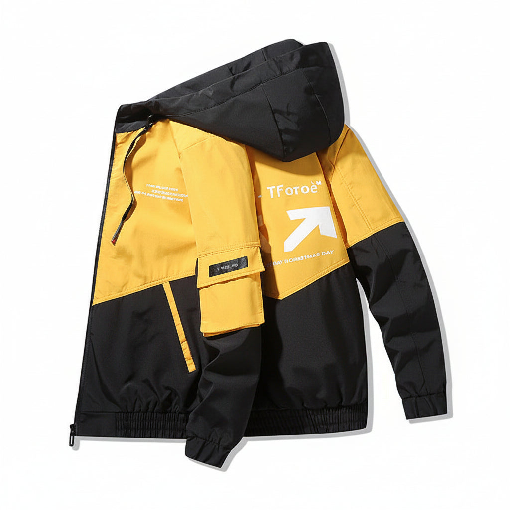 Men’s Printed Hooded Casual Jacket