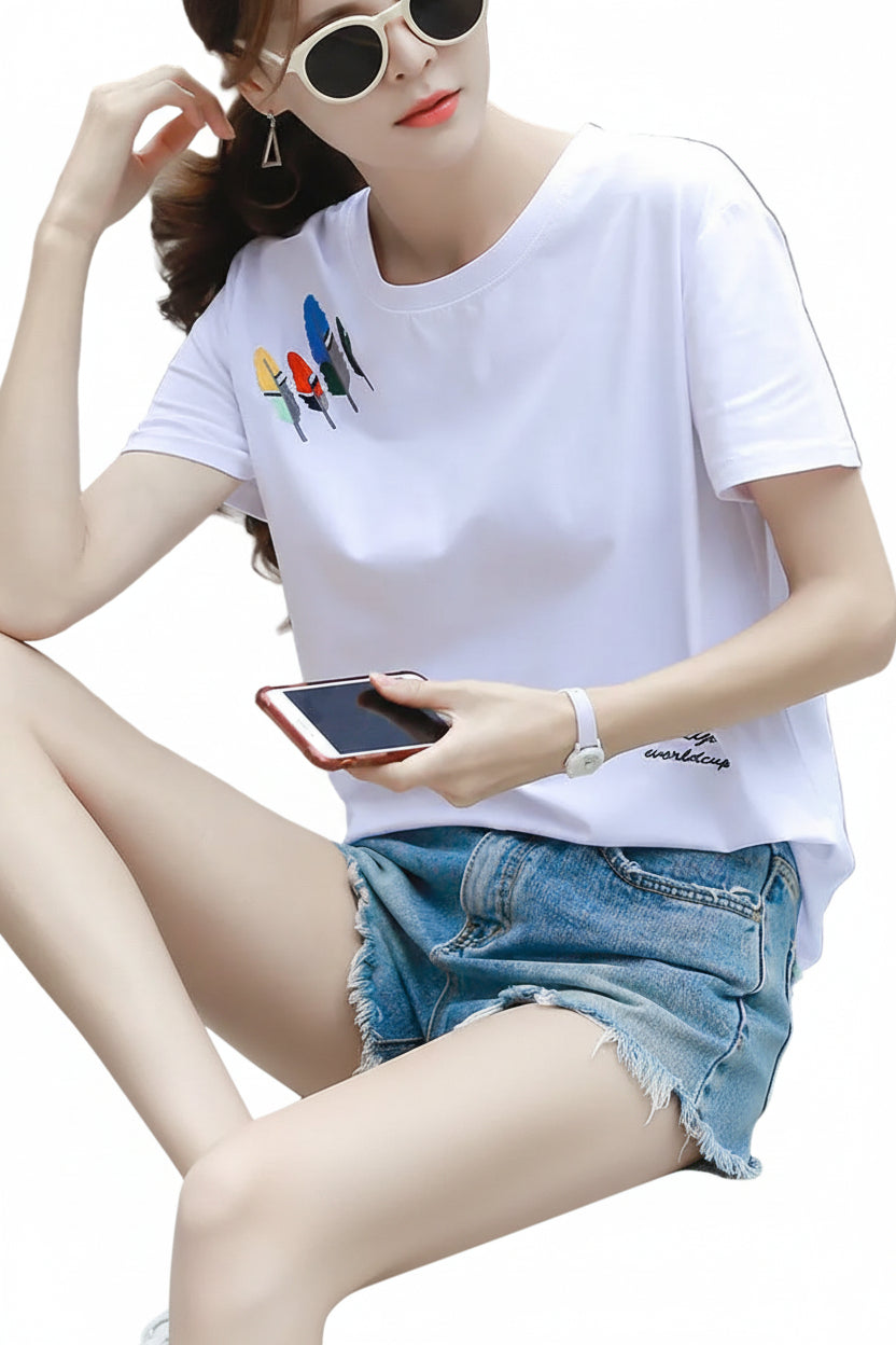 Women’s Loose Cotton Student T-Shirt