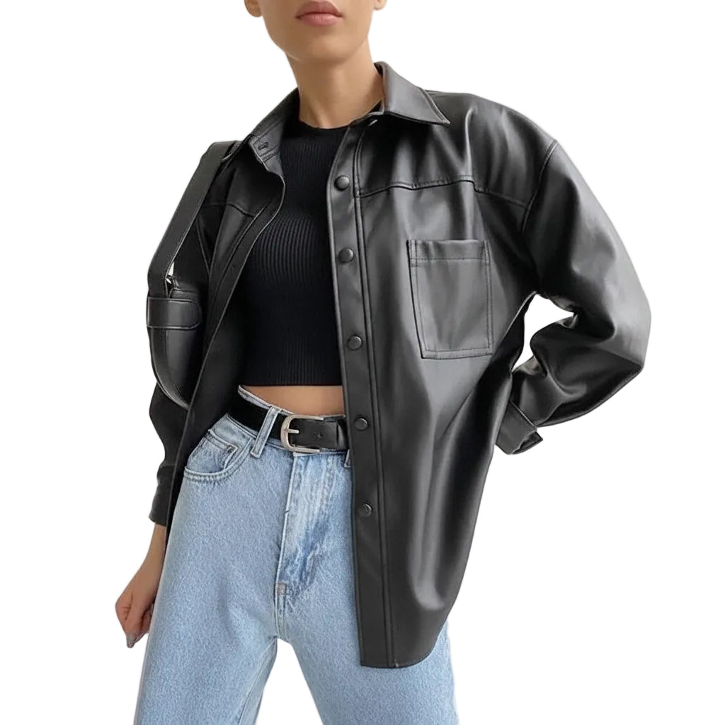 Women’s PU Motorcycle Leather Jacket