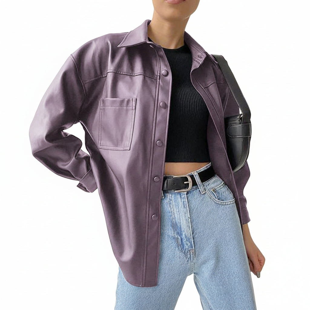 Women’s PU Motorcycle Leather Jacket